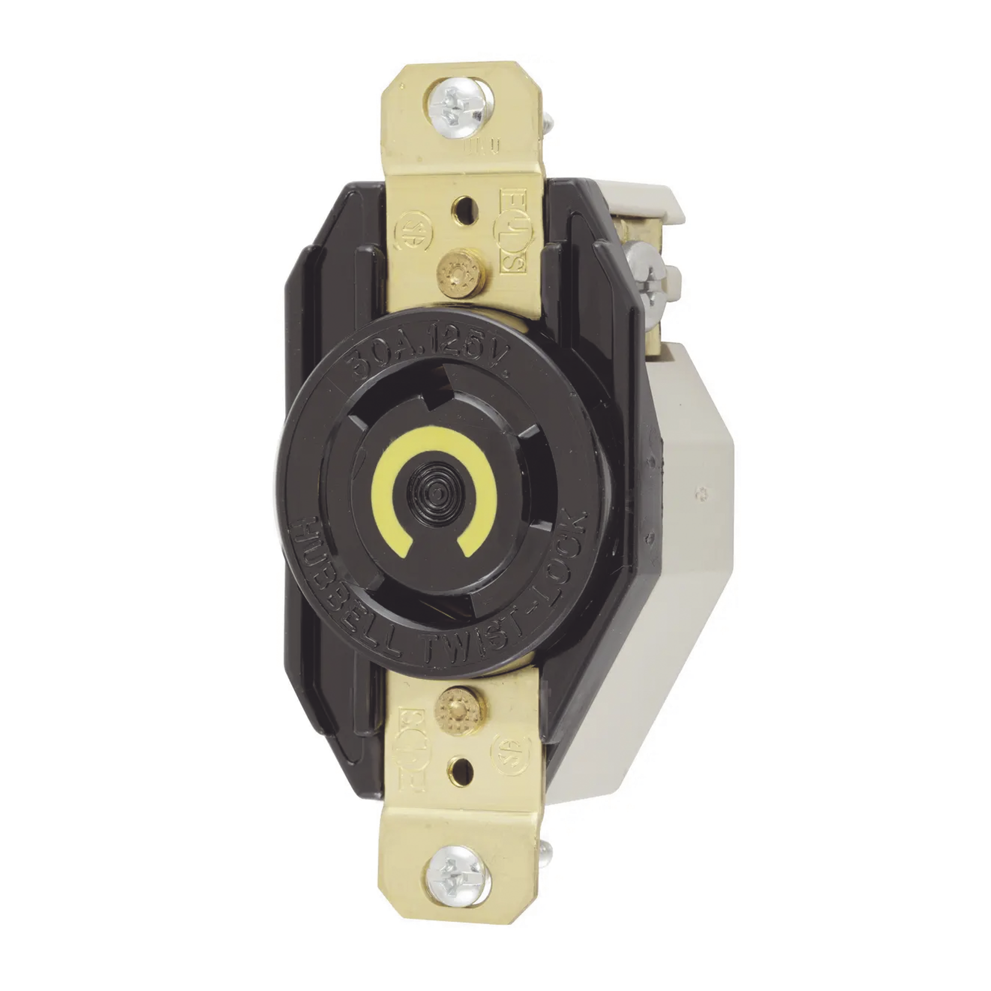 Receptáculo de Media Vuelta Industrial 30 A 125 V CA 2 Polos 3 Hilos (Nema L5-30R) Color Negro. Receptáculo de Media Vuelta Industrial 30 A 125 V CA 2 Polos 3 Hilos (Nema L5-30R) Color Negro.